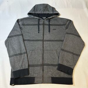 Vans Gray Striped Full Zip Hoodie Mens Large Skate Casual